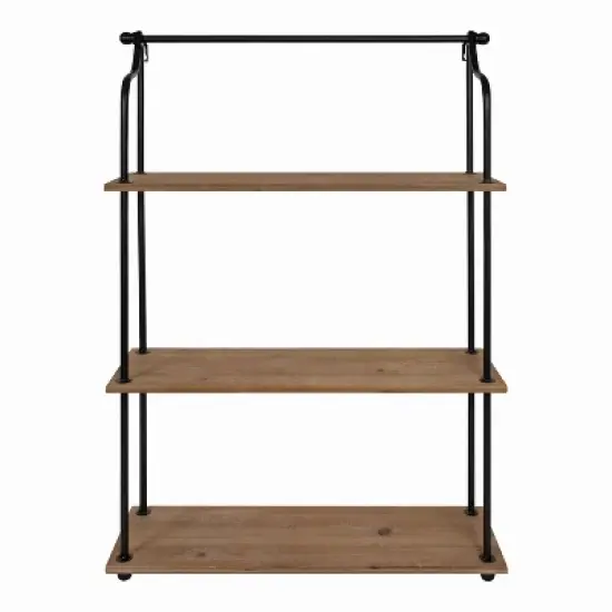 20" x 32" Walters Wood/Metal 3 Tier Shelving Brown - Kate & Laurel All Things Decor image {1}