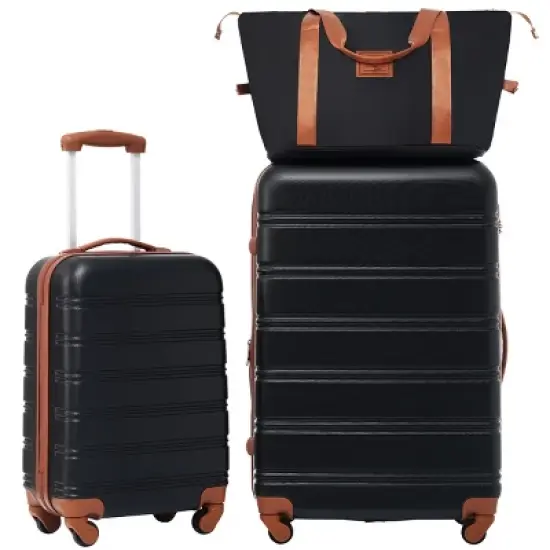 Lightweight ABS Luggage Set with TSA Lock 360&deg; Spinner Wheels and Travel Bag for Vacation 20" 28" - Cuddlewood image {7}