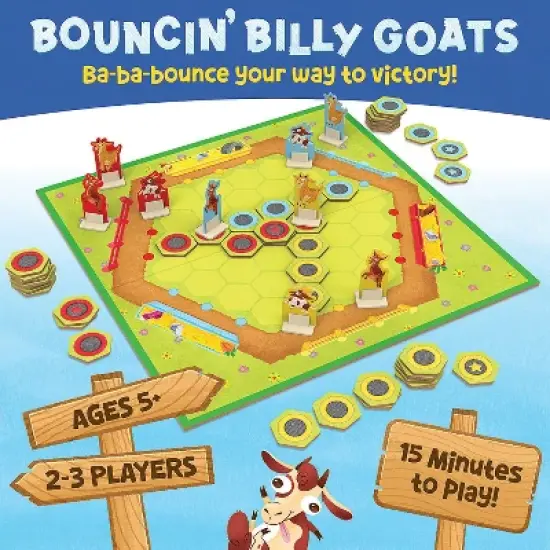Peaceable Kingdom Bouncin&rsquo; Billy Goats Family Board Game - Practice Strategy with Family Games For Kids and Adults image {1}