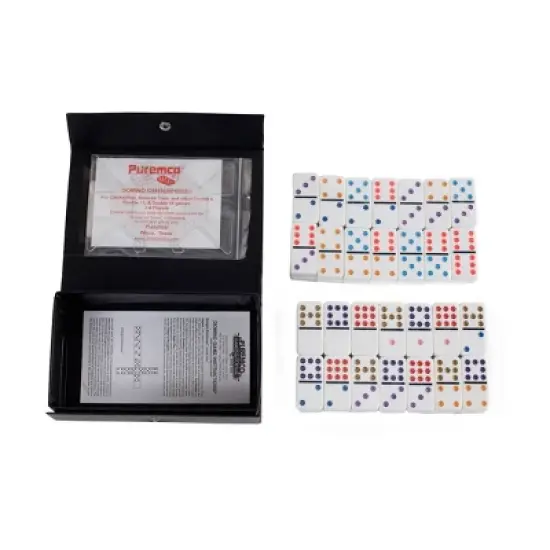 Puremco ChickenFoot Double 9 Color Dot Dominoes Board Game: Educational Patterns & Instructions, Party for 1-8 Players image {4}