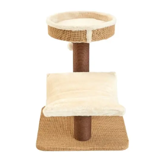 Two by Two Marquette - Beige Scratching Post Cat Furniture - 21.9 in. Tall image {9}