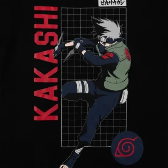 Men's Naruto Kakashi Short Sleeve Graphic T-Shirt - Black image {2}