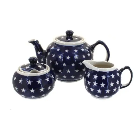 Blue Rose Polish Pottery 5960 Zaklady 3 PC Tea Set image {14}