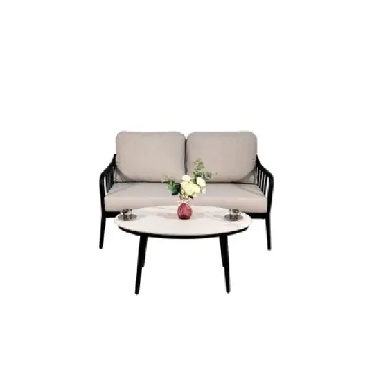 UNISOAR 2PC Outdoor Patio Conversation Set Sofa with Loveseat image {1}