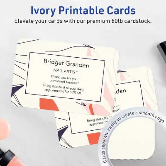 Avery Printable Cards with Rounded Corners, 4" x 6", Matte Ivory, 20ct image {1}