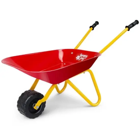 Infans Kids Metal Wheelbarrow Children's Size Outdoor Garden Backyard Play Toy Red image {7}
