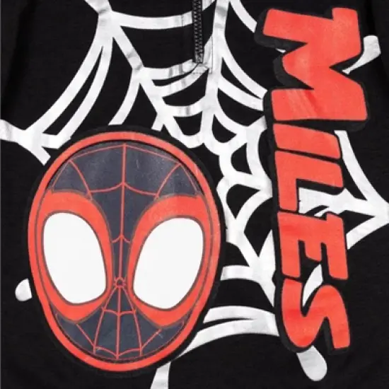 Marvel Spidey and His Amazing Friends Ghost-Spider Miles Morales Spider-Man Fleece Half Zip Hoodie Toddler to Little Kid image {2}