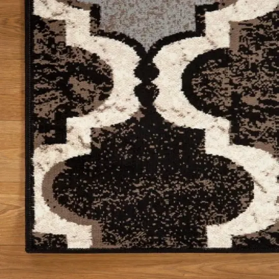 Contemporary Trellis Geometric Indoor Runner or Area Rug by Blue Nile Mills. image {2}