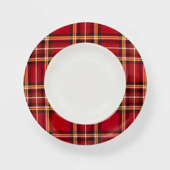16oz 4pk Porcelain Plaid Dinner Bowls - Threshold&trade; image {2}