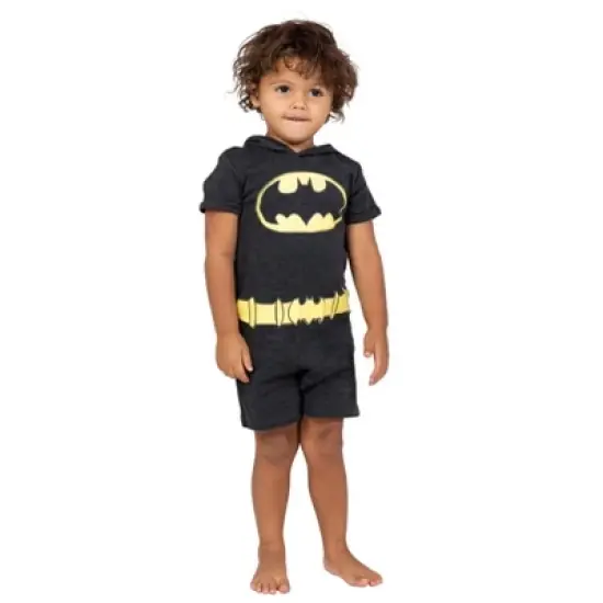 DC Comics Justice League Batman Costume Short Sleeve Romper Black  image {2}