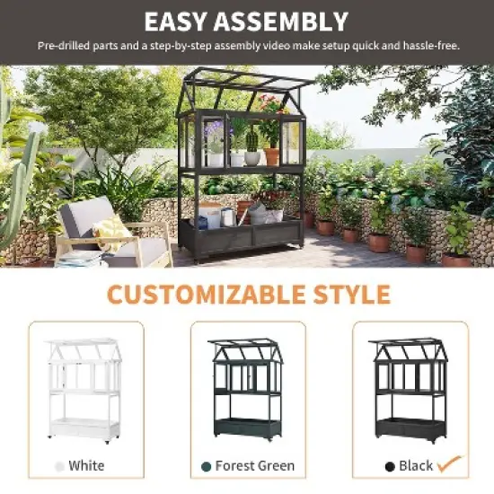 Bella Depot Portable Mini Greenhouse with Openable Roof and Storage Box image {5}