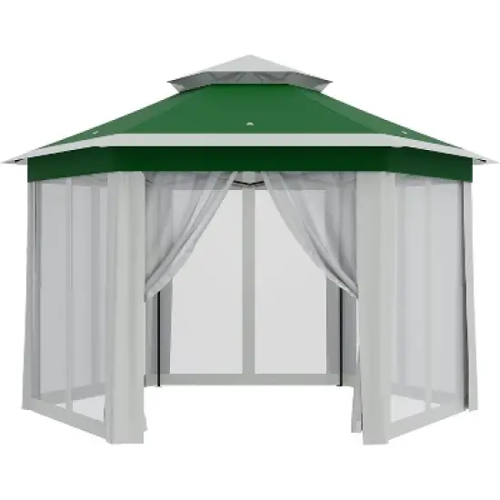 13x13 Pop-Up Gazebo, Hexagon Canopy Tent with Mosquito Net, 6-Sided Canopy Outdoor Gazebo for Backyard & Patio Furniture, Large Shade Tent image {7}