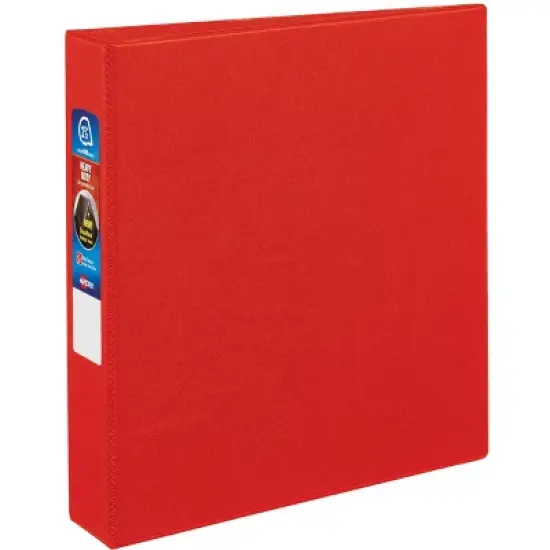 Avery Heavy-Duty Binder, 1-1/2" One-Touch Rings, 400-Sheet Capacity, DuraHinge, Red (79585) image {6}