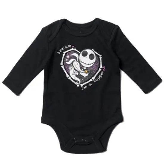 Disney Nightmare Before Christmas Zero Sally Jack Skellington Baby Girls 3 Pack Bodysuits Newborn to Infant  image {2}