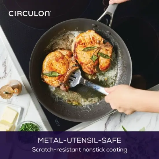 Circulon A1 Series with ScratchDefense Technology 10pc Nonstick Induction Cookware Set: Dishwasher-Safe, Tempered Glass Lids image {6}