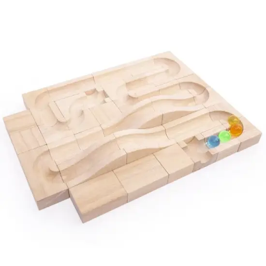 Guidecraft Unit Block Marble Run - 40 Piece Set image {1}
