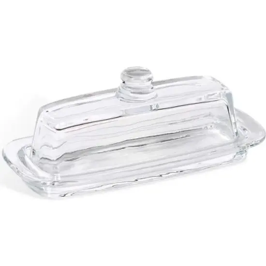 Bezrat Lead-Free Crystal Covered Modern French Butter Dish image {2}