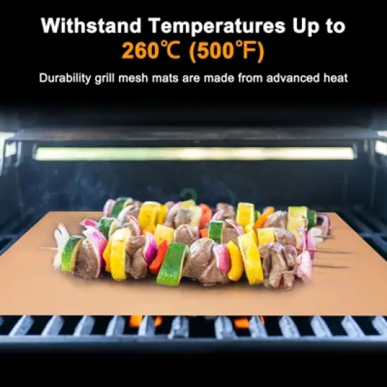 Unique Bargains M Nonstick Reusable High-Temperature Resistant Versatile Grill Mats Copper image {1}