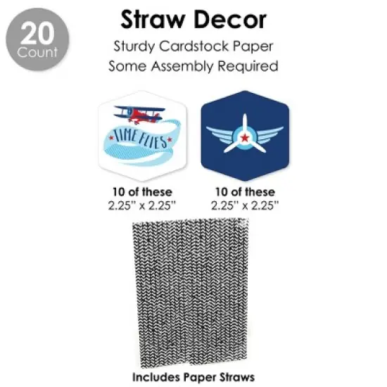 Big Dot of Happiness Taking Flight - Airplane - Vintage Plane Baby Shower or Birthday Party Favors and Cupcake Kit - Fabulous Favor Party Pack 100 Pc image {6}