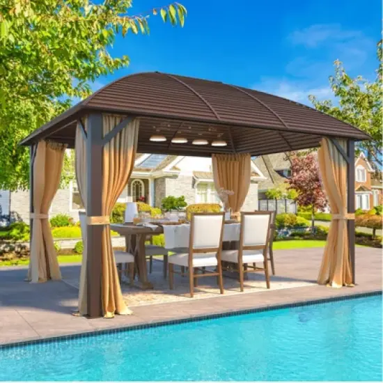 EROMMY 13 Ft. W X 10 Ft. D Aluminum Patio Gazebo image {4}