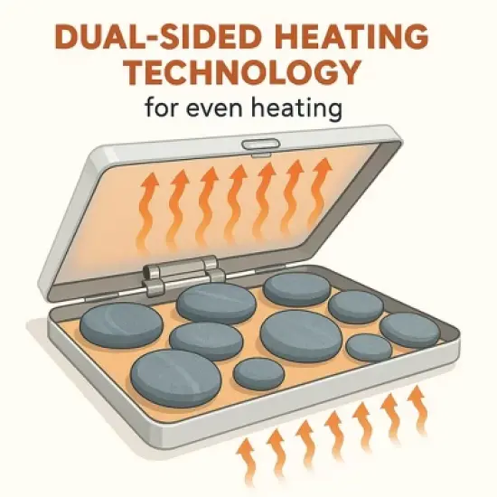 Royal Massage Chrome Case Hot Stone Heater w/10 Hot Rocks image {4}