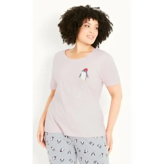 Women's Plus Size Penguin Sleep Set - pink | EVANS image {9}