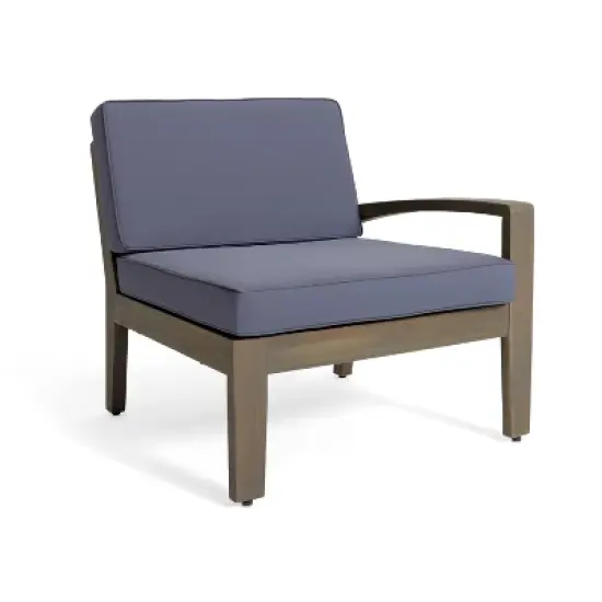 FIONECA L-Shaped Outdoor Sectional Sofa Set with Cushions, Acacia Wood Frame Patio Conversation Set for Garden, Deck, or Balcony image {12}