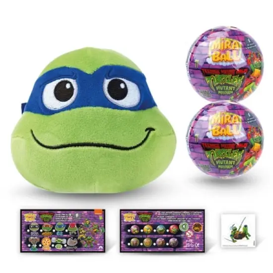Teenage Mutant Ninja Turtles MiraBall, 3-in-1 Surprise, Blind Box Toys for Kids - Collectable Characters - Metal Ball, Plush, Stickers, White Ribbon image {9}