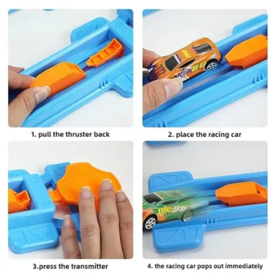 TopComfy Baby and Toddler Learning Toy DIY Catapult Racing Track Set with Loops and Mini Cars for Indoor Play, Multicolored, 19.29"*14.96"*1.96" image {4}