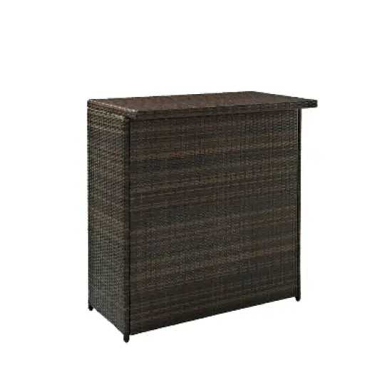 Palm Harbor 3pc Outdoor Wicker Bar Set - Brown - Crosley image {8}