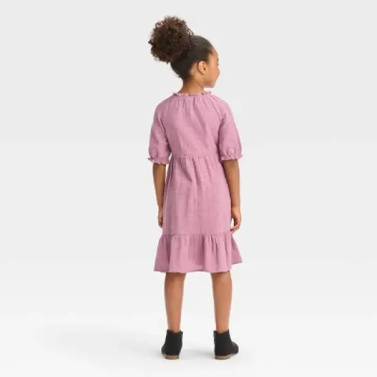Girls' Short Sleeve Eyelet Dress - Cat & Jack&trade; image {1}
