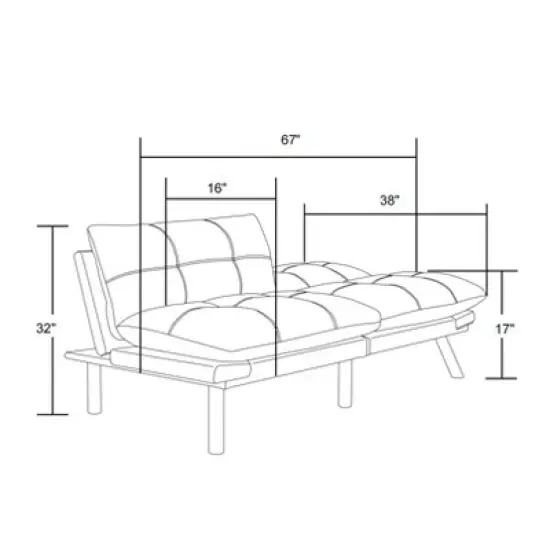 Airsurfer Modern Convertible Sofa Bed &uml;C Folding Sleeper Couch with Pillow-Top Tufted Cushions and Adjustable Backrest for Living Room image {9}