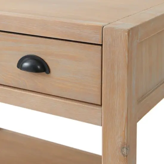 Arden 2 Drawer Wood Nightstand with Open Shelf Light Driftwood - Alaterre Furniture image {4}