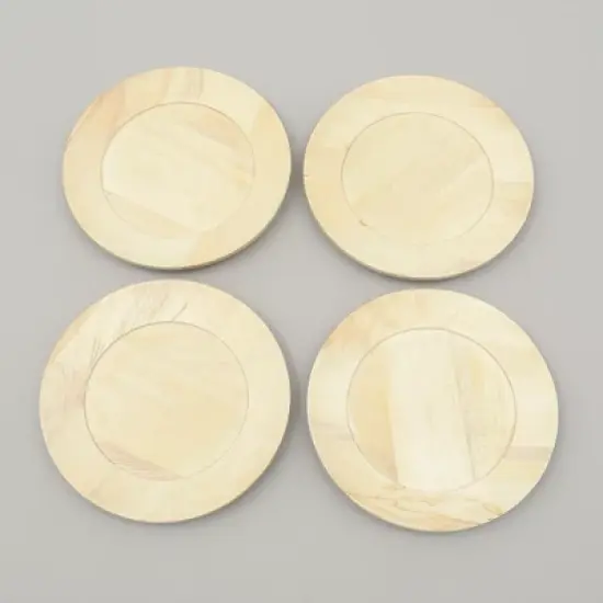 13" Handcrafted Wood Charger Plate Wooden Dinning Placemat Artisan Wood Tableware image {8}
