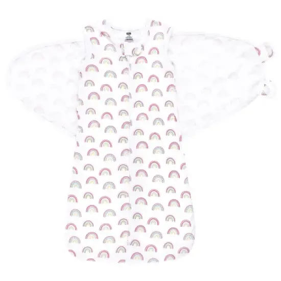 Hudson Baby Infant Girl Convertible Swaddle Sleep Sack, Modern Rainbow image {2}