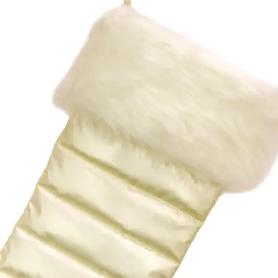 20" White HGTV Home Collection Puffy Coat Stocking - National Tree Company image {2}