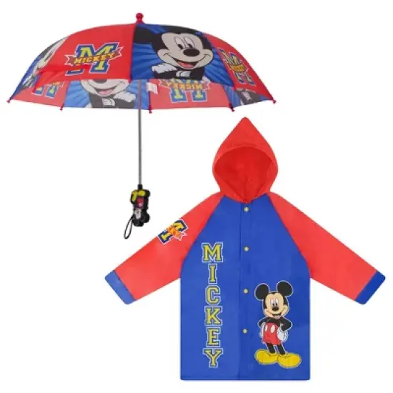 Mickey Mouse Boys Umbrella and Raincoat Set, Kids Ages 2-5 image {7}