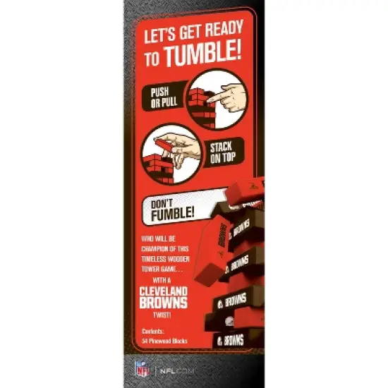 MasterPieces Real Wood Block Tumble Towers - NFL Cleveland Browns image {3}