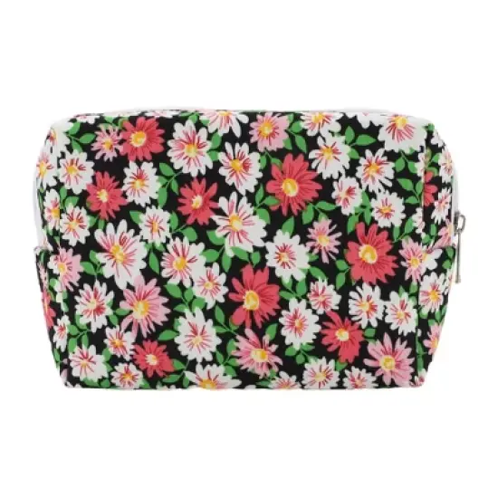 Unique Bargains Women's Flower Octagonal Travel Cosmetic Bag 1 Pc image {4}