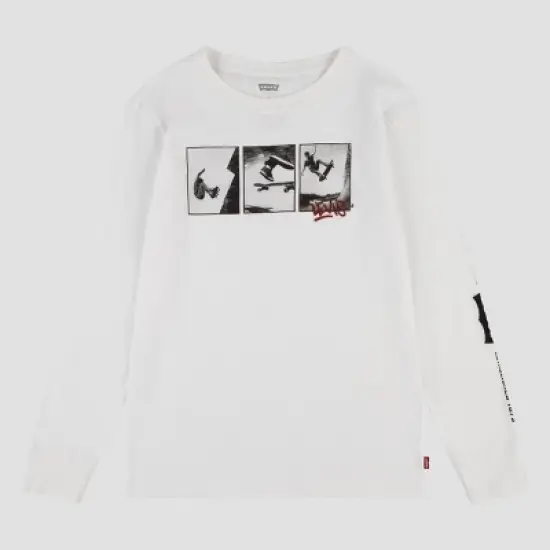 Levi's&reg; Boys' Long Sleeve Logo Graphic T-Shirt - White image {12}