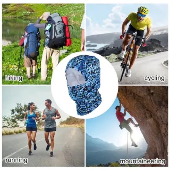 Unique Bargains Quick-drying Ice Silk Geometric Balaclava Face Mask 1 Pc image {2}