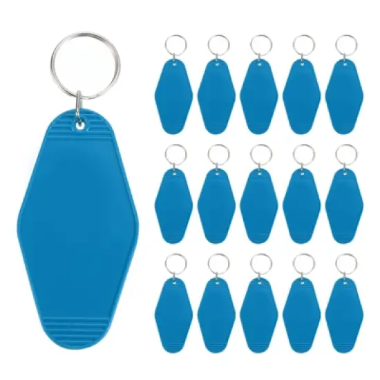 Unique Bargains Blank Vintage Motel Keychain for DIY Ornament Backpack Label 16 Pcs image {14}