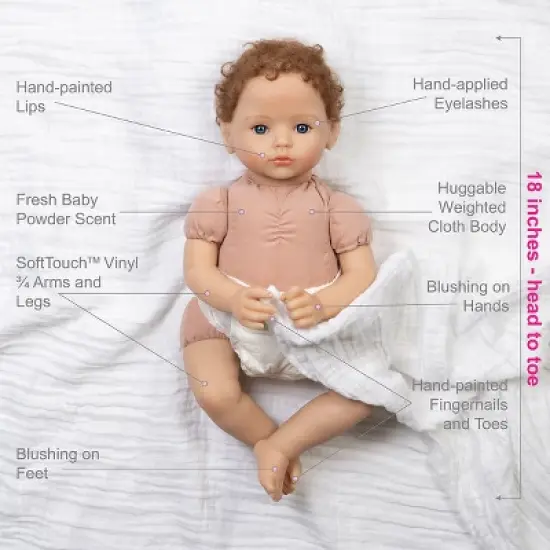 Paradise Galleries Realistic Newborn Doll - Forever Yours Trust, 7-Piece Reborn Doll Gift Set with Magnetic Pacifier image {5}