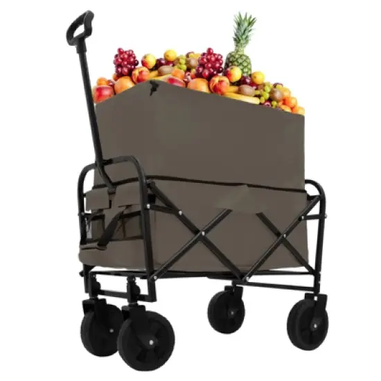RISOKEYS Foldable Beach Wagon Cart-Lightweight & Collapsible Design with All-Terrain Wheels Load Bearing 225lbs for Camping,Outdoor image {14}