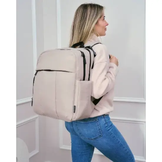 Baby Brezza Quilted Puffer Backpack Diaper Bag - Taupe image {5}