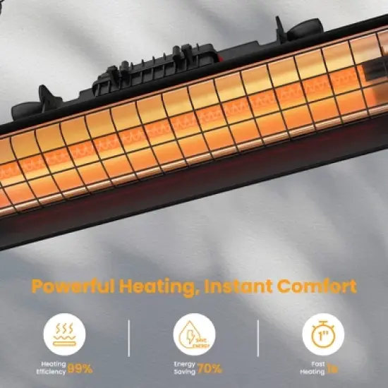 Wall-Mounted Electric Heater Hanging Patio with Light Ceiling Outdoor image {4}