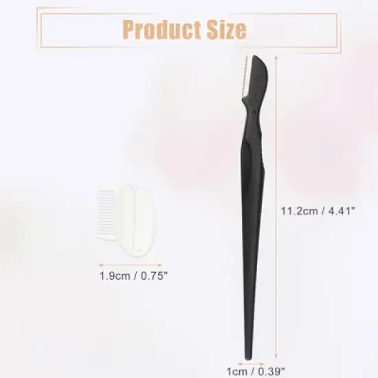 Unique Bargains Stainless Steel Eyebrow Scissors Set Black 6 Pcs image {2}