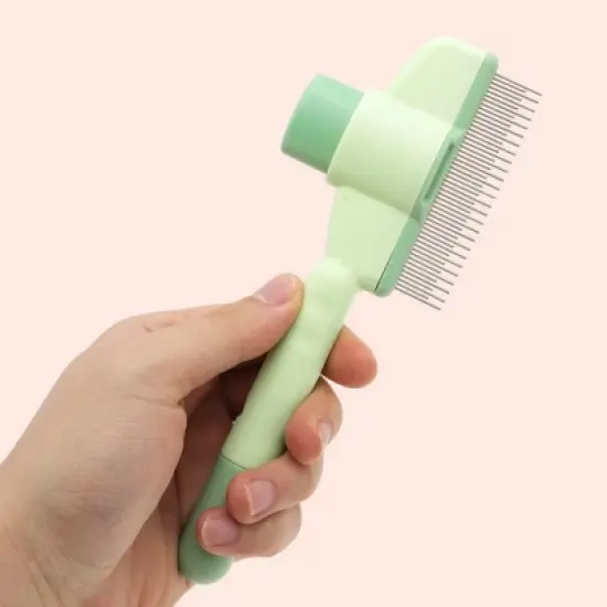 Unique Bargains Cat Grooming Brush with Release Button 1 Pc image {4}