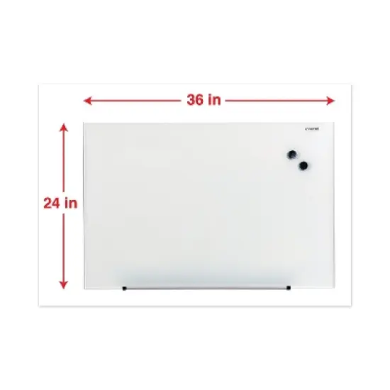 Universal Frameless Magnetic Glass Marker Board 36" x 24" White 43202 image {1}
