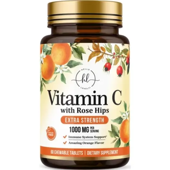 Chewable Vitamin C 1000 mg - For Immune Support & Antioxidant Natural Protection - 60 Tablets By Hello Lovely! image {7}